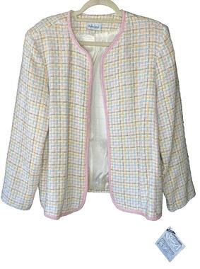 Stephen Peters Blazer Womens Large* NEW Pastel Tweed Corporate Career Business